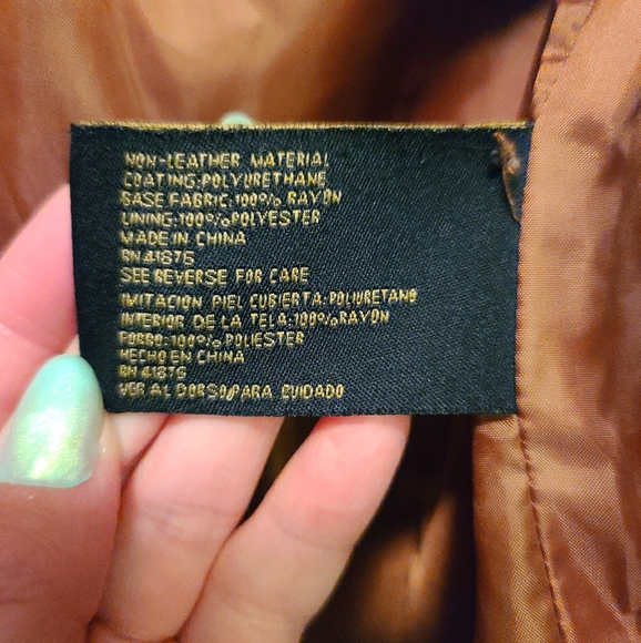 NWOT BIG CHILL ruffled vegan leather jacket - Picture 4 of 8